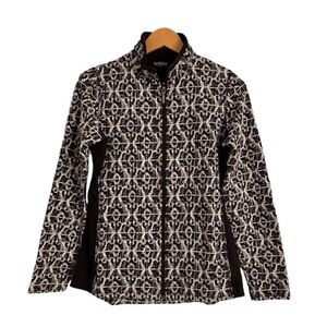NORTHERN  REFLECTIONS Full zip lightweight warm up jacket. Animal print. Medium